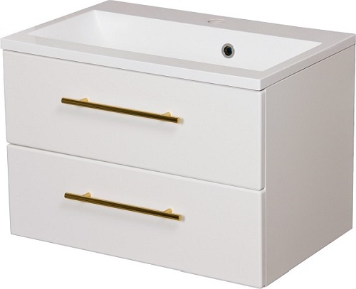 Szafka wisząca z umywalką biały mat 60 cm Belli Gold Gante