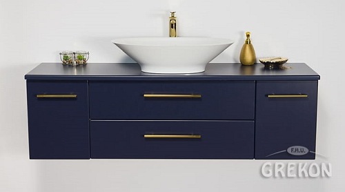 Szafka wisząca z umywalką nablatową 140/39 cm Belli Gold Gante