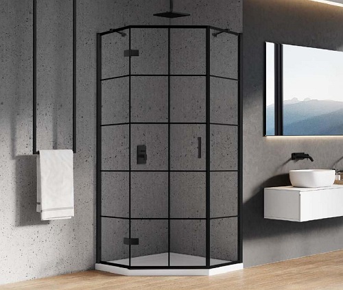 Kabina pięciokątna 90x90 lewa K-0677 New Azura Black New Trendy