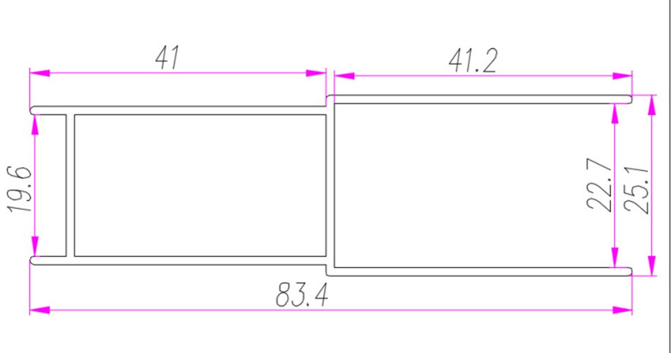Profil poszerzający P03A-BL czarny do kabin prysznicowych KZ1390, BS04, BS05, BS08
