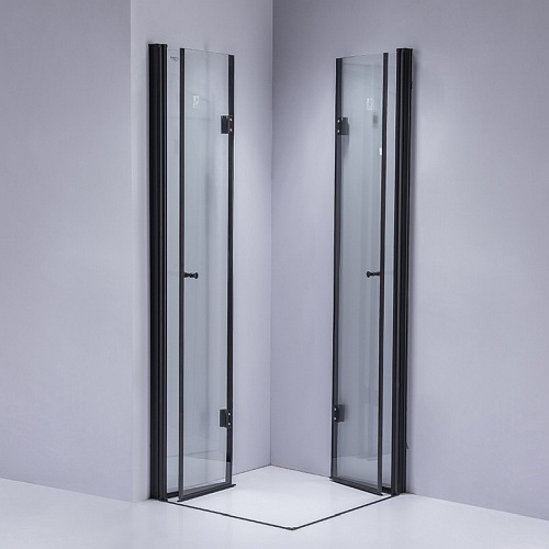 Czarna kabina prysznicowa drzwi składane kwadratowa 80x80 BS05A