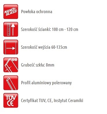 Ścianka prysznicowa rozsuwana 100 cm Riva Atrium