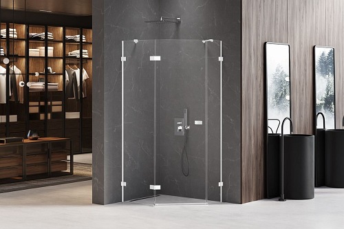 Biała kabina pięciokątna 100x80 EXK-3870 Avexa New Trendy White