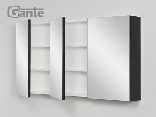 Szafka wisząca z lustrem 120x65 cm czarny mat Belli Gold