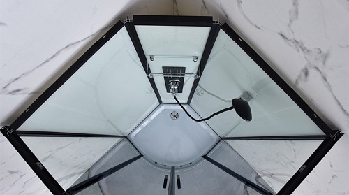 Kabina prysznicowa niski brodzik hydromasaż biały środek 90x90 WSH-311B