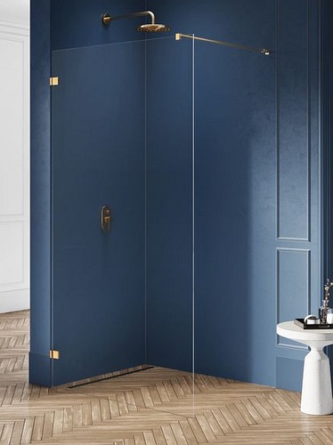 Złota szczotkowana ścianka prysznicowa 120 cm EXK-1821 Avexa Gold Brushed New Trendy