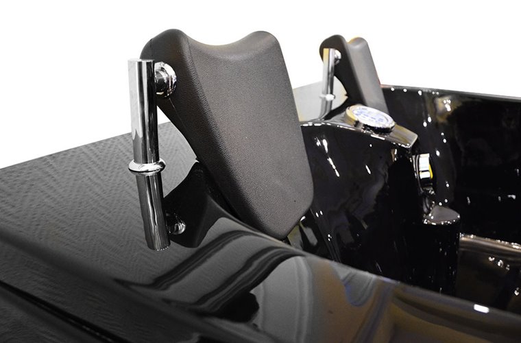 Czarna wanna z hydromasażem dwuosobowa 180x120 cm MO-1631B Lewa