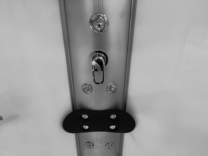 Biała duża kabino wanna spa z hydromasażem i sauną parową 135x135 cm MO-08135BS