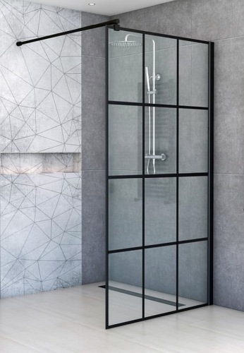 Ścianka prysznicowa 90 cm czarne szprosy BK251T09A6 Nero