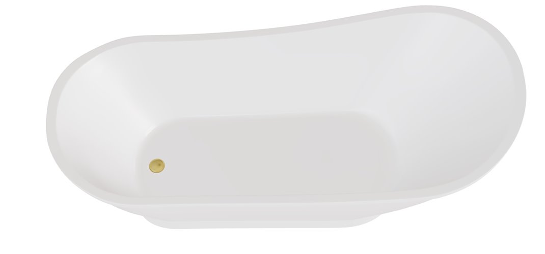 Matowa wanna wolnostojąca 150 cm syfon klik-klak złoty Gloria Besco WMMB-150GLG