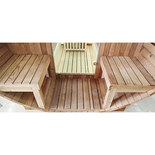 Sauna fińska ogrodowa zewnętrzna beczka 6 osobowa 210x210 Tromso