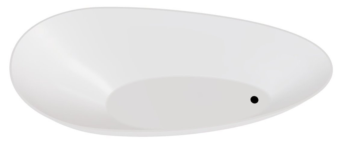 Matowa wanna wolnostojąca + klik-klak czarny Keya Matt Besco 165x70 cm WMMB-165KKB