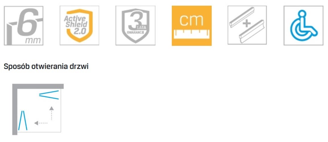 Kabina prysznicowa drzwi składane 90x100 D-0149A/D-0154A New Soleo New Trendy