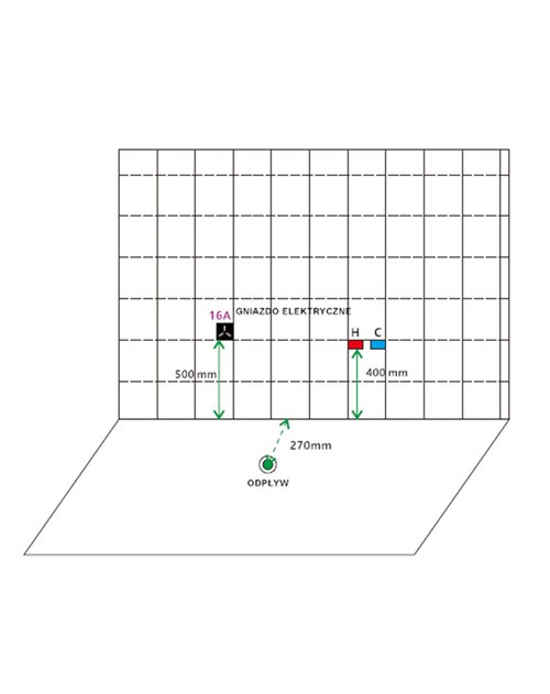 Wanna z hydromasażem przyścienna 180x90 cm Saturn 944 Hydrosan