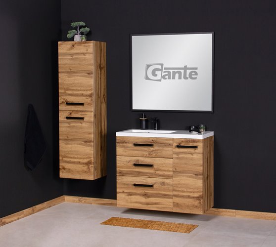 Szafka wisząca z umywalką 90 cm kolor dąb naturalny 39/3 seria Fokus Loft Gante