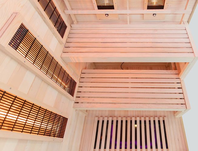 Sauna na podczerwień 2 osobowa + kamienie solne 120X120X200CM MO-EP2RSL Infrared Mazur