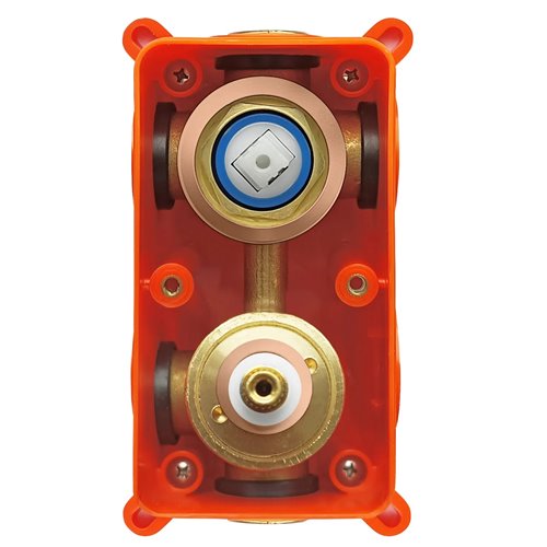 Miedziany zestaw wannowy prysznicowy podtynkowy Lungo Rea Rose Gold