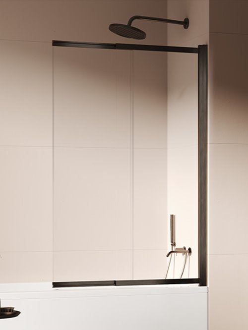 Parawan wannowy rozsuwany stal szczotkowana 100x150 P-0265 Sensi Gunmetal Brushed New Trendy