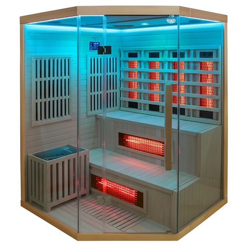 Sauna Combo na podczerwień + fińska 5-osobowa 150x150 cm Moss1 6KW