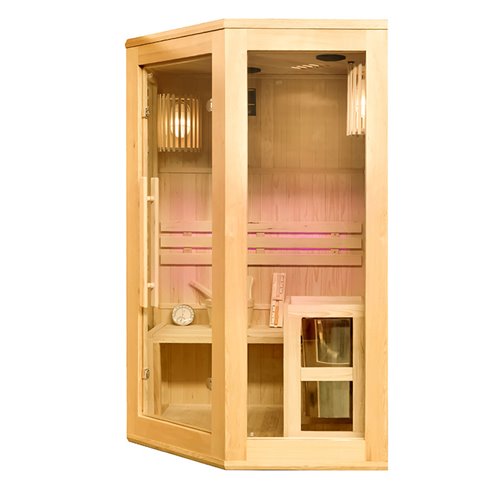 Sauna fińska 2-osobowa narożna 120x120 cm piec Harvia 3,5KW Bodo2