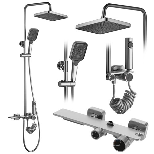 Inox zestaw prysznicowy z wylewką Helix Rea