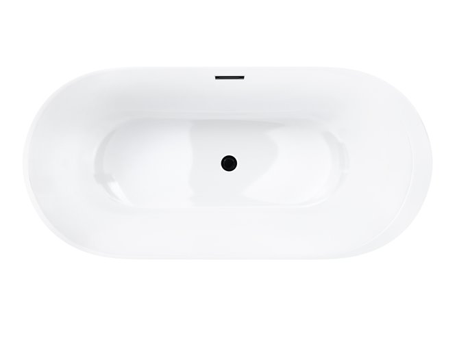 Wanna akrylowa, wolnostojąca Reno Corsan 170 cm korek klik-klak czarny