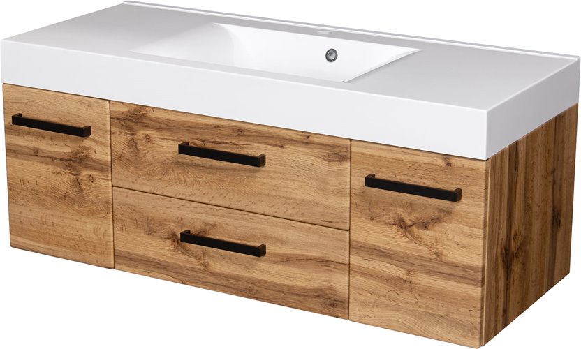 Szafka wisząca z umywalką 120 cm kolor dąb naturalny 50/C seria Fokus Loft Gante