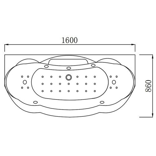 Wanna z hydromasażem przyścienna 160x88 cm Parma 924 Hydrosan
