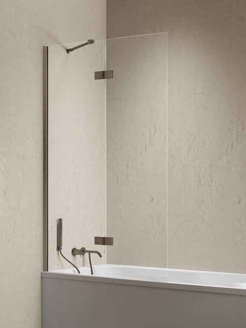 Parawan wannowy kolor stal szczotkowana lewy 100x150 P-0257-WL Nesta Gunmetal Brushed New Trendy