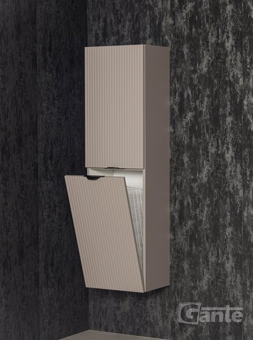 Słupek łazienkowy z lamelami wiszący z koszem 143,5x40 Victa Lamello kolor fume mat