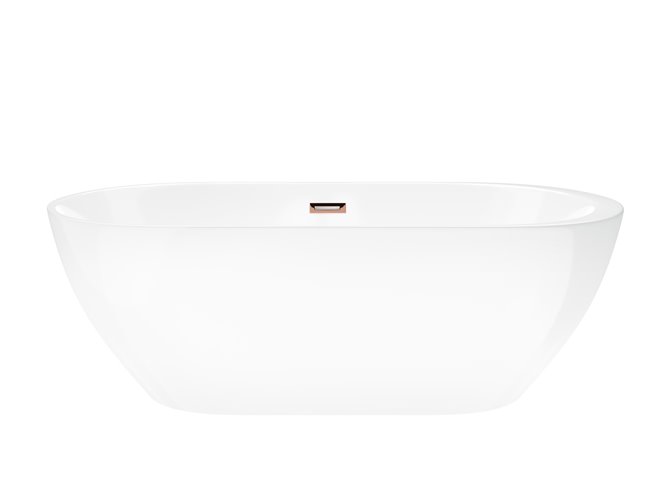 Wanna akrylowa, wolnostojąca Reno Corsan 170 cm korek klik-klak miedziany