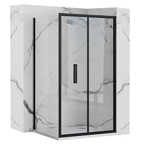Czarna kabina prysznicowa, narożna 90x80 Rapid Fold Rea