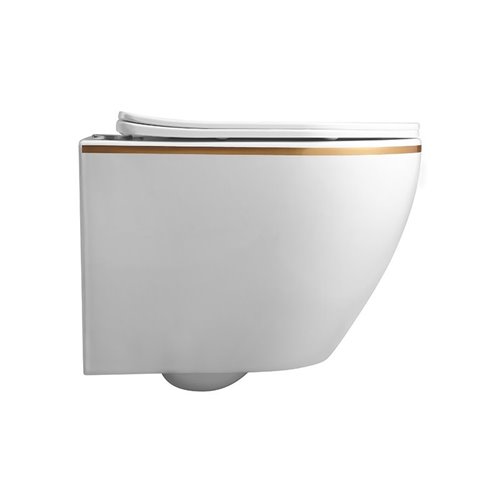 Zestaw podtynkowy kompletny stelaż + miska MIZU-WH-GL-RIM-03 + przycisk ST+H GOLD