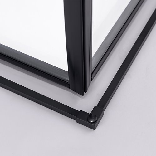 Czarna kabina prysznicowa kwadratowa Super Slim Nova 80x80 drzwi rozsuwane