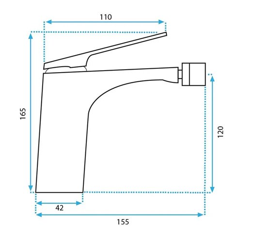Czarna bateria bidetowa Avalon Rea