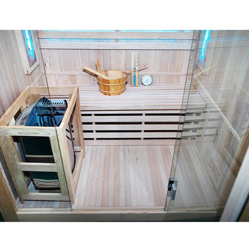 Sauna fińska 4 osobowa wysokotemperaturowa 4,5KW Harvia 150x120 cm Kemi3
