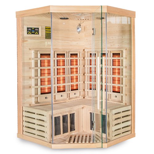 Sauna na podczerwień 3-osobowa 120x120 cm grzejniki kwarcowe i karbonowe Alta6 Infrared