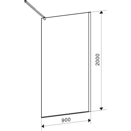 Czarna ścianka prysznicowa 90 cm SH05C szkło 8mm
