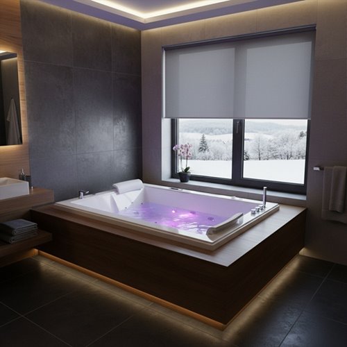 Wanna z hydromasażem prostokątna do zabudowy + obudowa Diablo 666 180x150