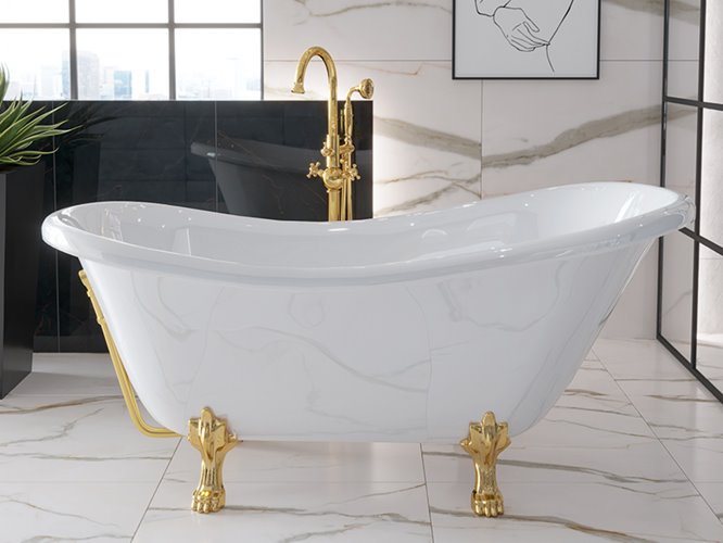 Wanna wolnostojąca 160 nogi złote Otylia Besco WKO-160W+ZL