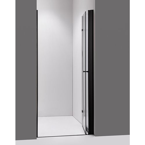 Drzwi prysznicowe łamane do wnęki 80 cm czarny profil SH01A