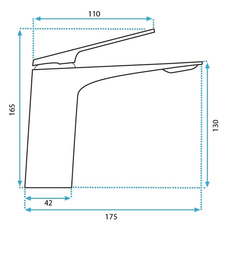 Złota bateria umywalkowa niska Avalon Rea