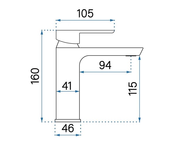 Chromowana bateria umywalkowa niska Argus Rea