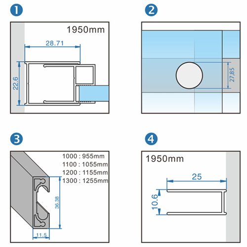 Stal szczotkowana drzwi prysznicowe do wnęki 105-110 cm rozsuwane szkło 8 mm KZ09B