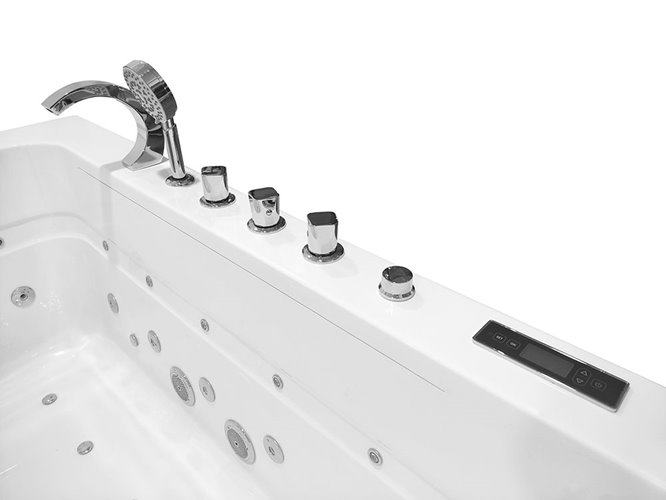 Przeszklona prostokątna wanna z hydromasażem 173x120 cm MO-1280