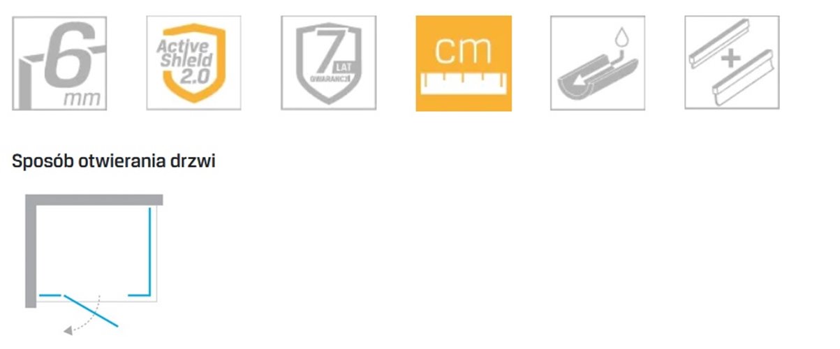 Kabina prysznicowa 1580x80 EXK-1222 lewa Reflexa New Trendy