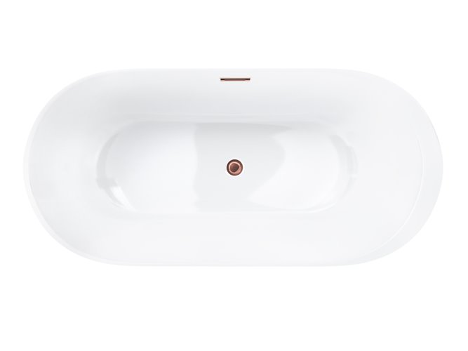 Wanna akrylowa, wolnostojąca Reno Corsan 170 cm korek klik-klak miedziany