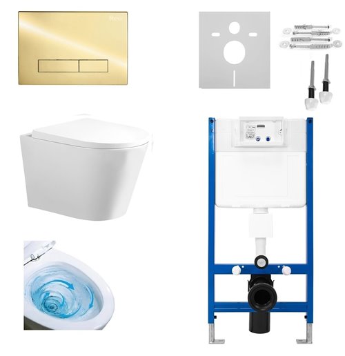 Zestaw podtynkowy kompletny stelaż + miska PRIMA-WH-TR-02 + przycisk ST+H GOLD