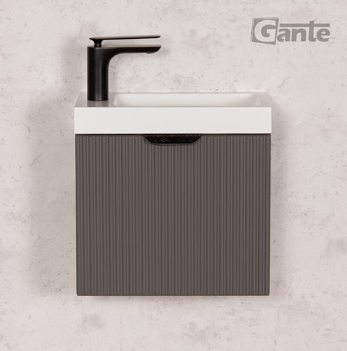 Szafka łazienkowa wisząca z umywalką szary mat 40 cm Fresco Gante