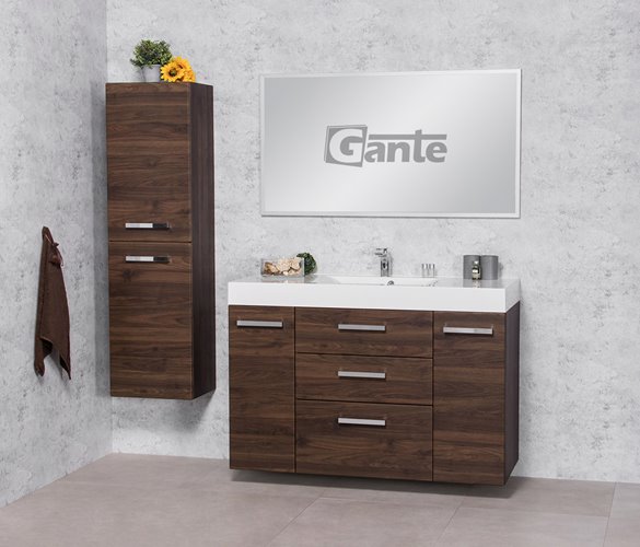 Szafka łazienkowa wisząca z umywalką 120 cm 50/3 Nela Fokus kolor orzech